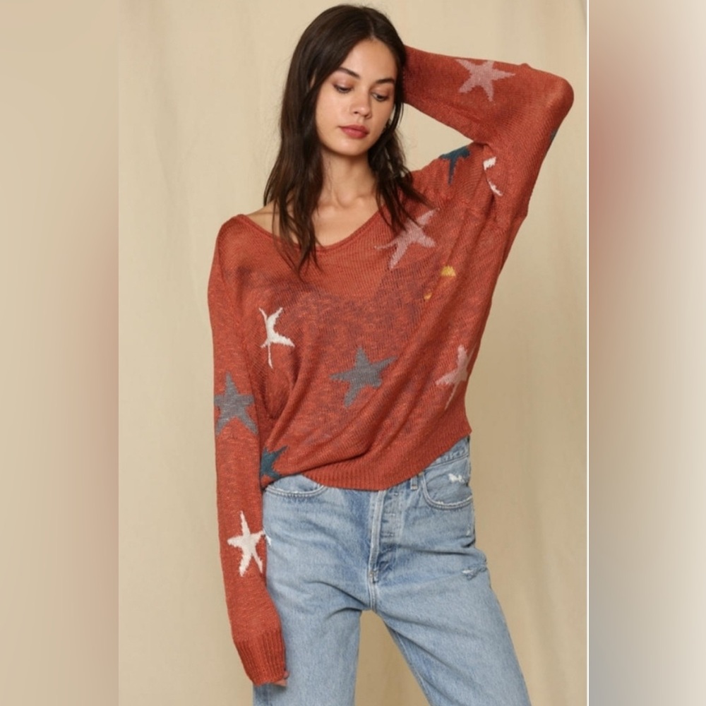 Burnt Orange Knit Sweater